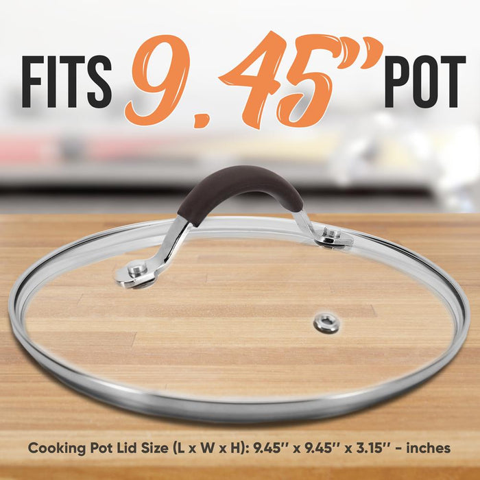 Dutch Oven Pot Lid - See-Through Tempered Glass Lids (Works With Models: Nccw14Sbr & Nccw20Sbr)