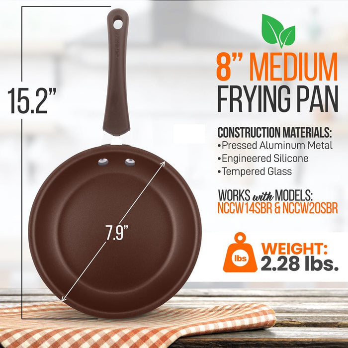 8'' Small Fry Pan - Non-Stick High-Qualified Kitchen Cookware, (Works With Models: Nccw14Sbr & Nccw20Sbr)