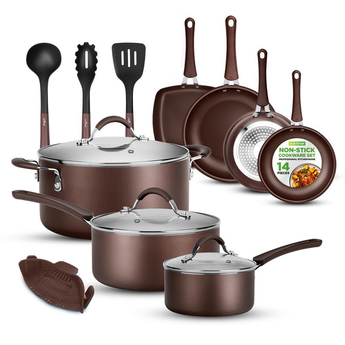 Kitchenware Pots & Pans Set – High-Qualified Basic Kitchen Cookware Set, Non-Stick (14-Piece Set)