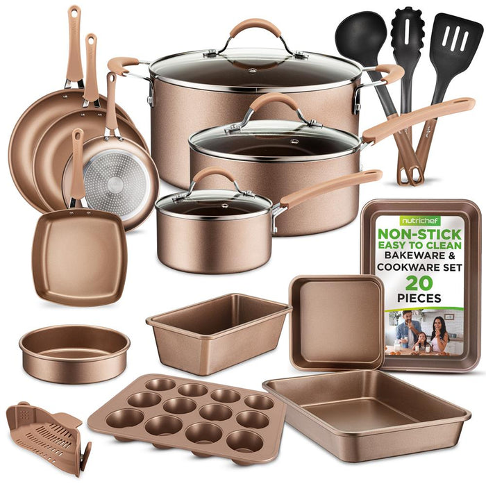 Kitchenware Pots & Pans - High Qualified Basic Kitchen Cookware Set, Non-Stick (20-Piece Set)