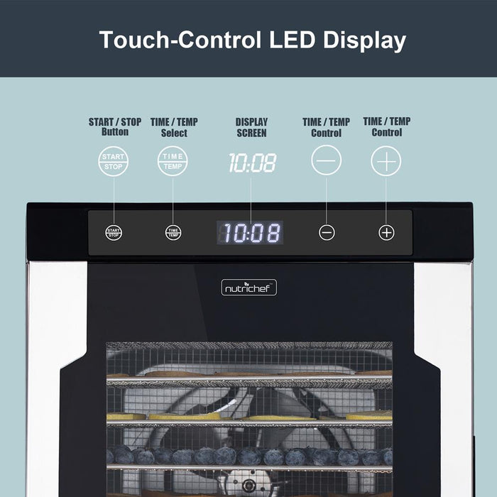 10  Shelf Stainless Steel Trays With Digital Timer And Temperature Control, 900 Watts