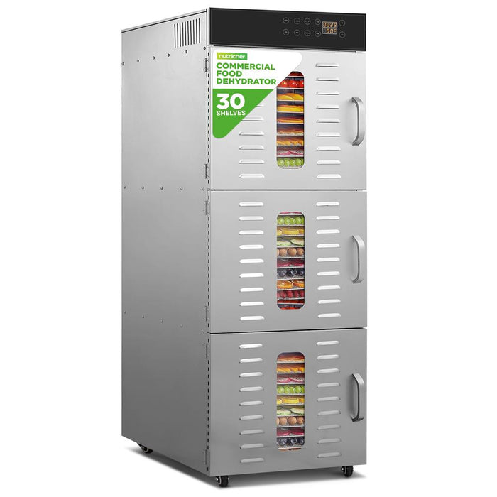 Commercial Food Dehydrator, 30 Trays, Digital Timer, Stainless Steel