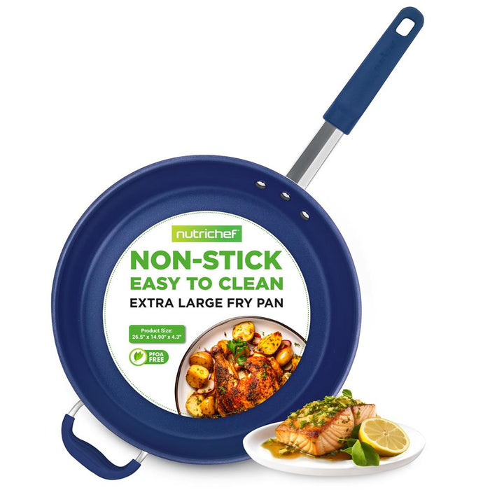 14''Non-Stick Fry Pan - Durable Pan With Silicone Handle, Ceramic Coating Inside