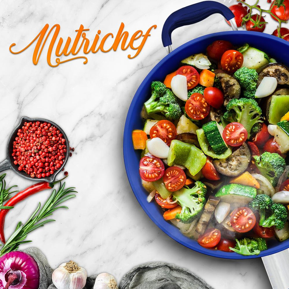 14''NonStick Fry Pan Durable Pan With Silicone Handle, Ceramic Coat