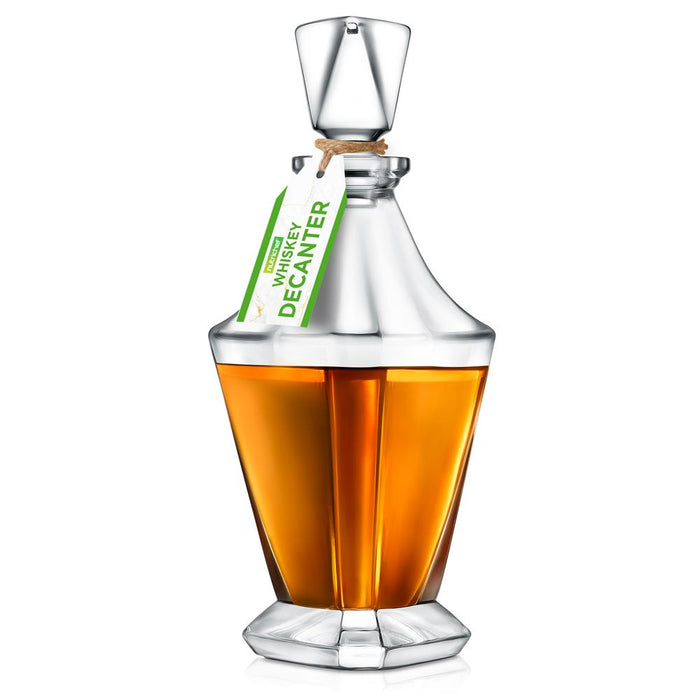 Home Bar Whiskey Decanter - Glass Liquor Decanter For Brandy, Wine, Whisky Or Vodka And More