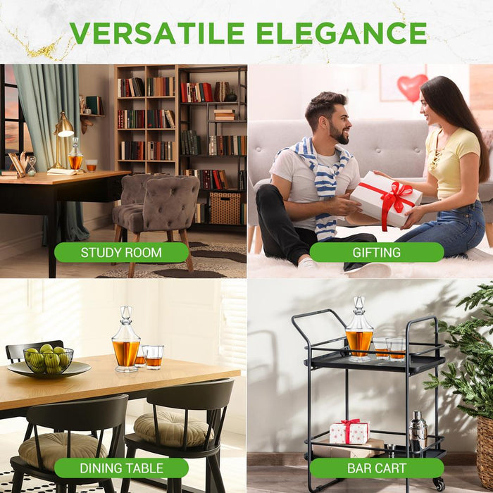 Whiskey Decanter Enhances Taste Crystal Glass 850ml