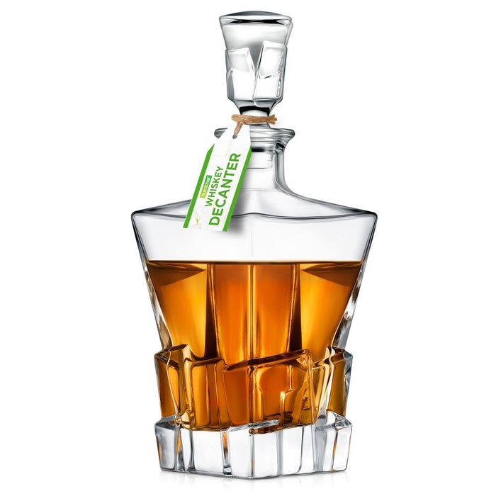 Home Bar Whiskey Decanter - Glass Liquor Decanter For Brandy, Wine, Whisky Or Vodka And More