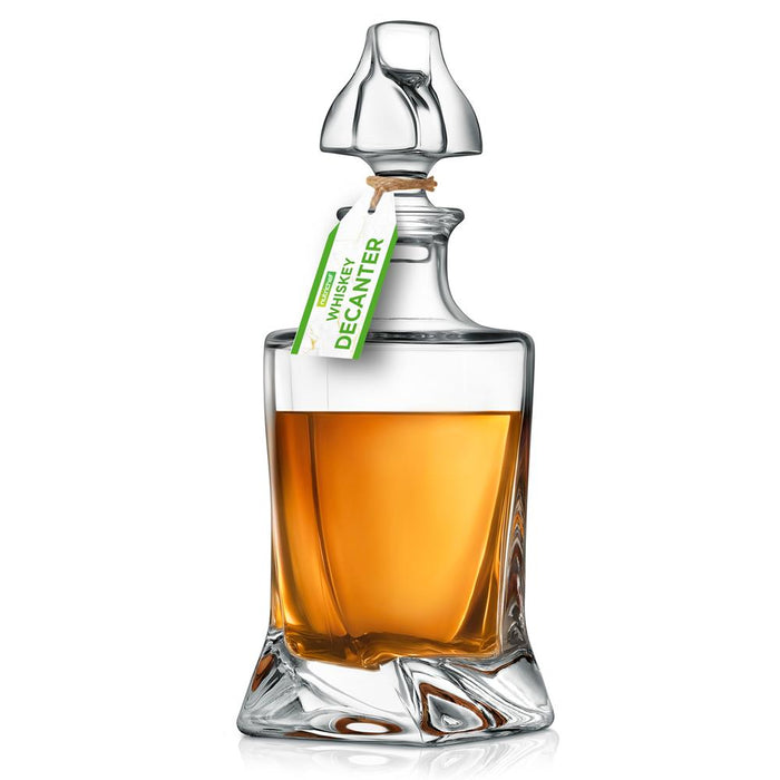 Whiskey Decanter Enhances Taste Crystal Glass 750ml Capacity