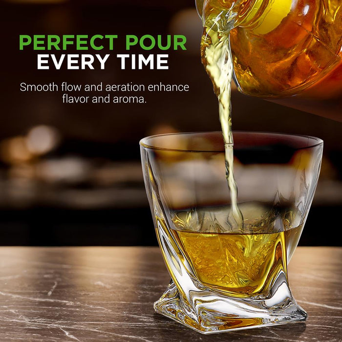Whiskey Decanter Enhances Taste Crystal Glass 750ml Capacity