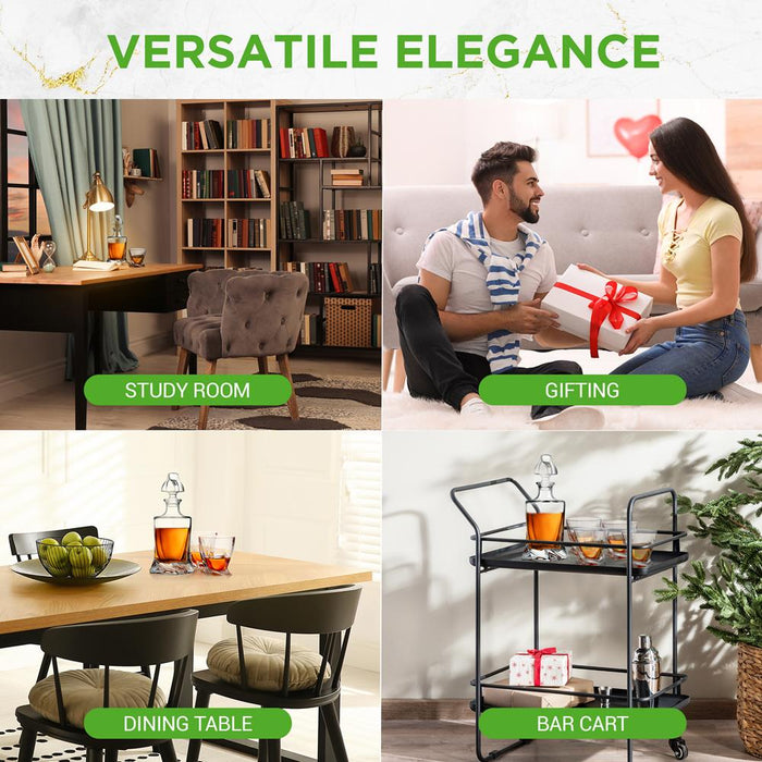 Whiskey Decanter Enhances Taste Crystal Glass 750ml Capacity