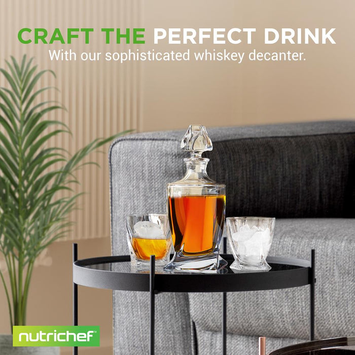 Whiskey Decanter Enhances Taste Crystal Glass 750ml Capacity