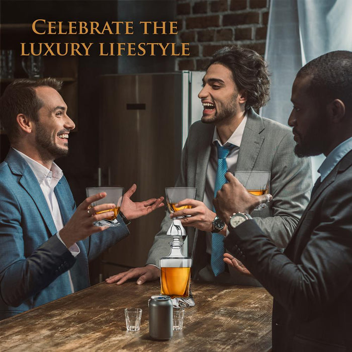 Whiskey Decanter Enhances Taste Crystal Glass 750ml Capacity