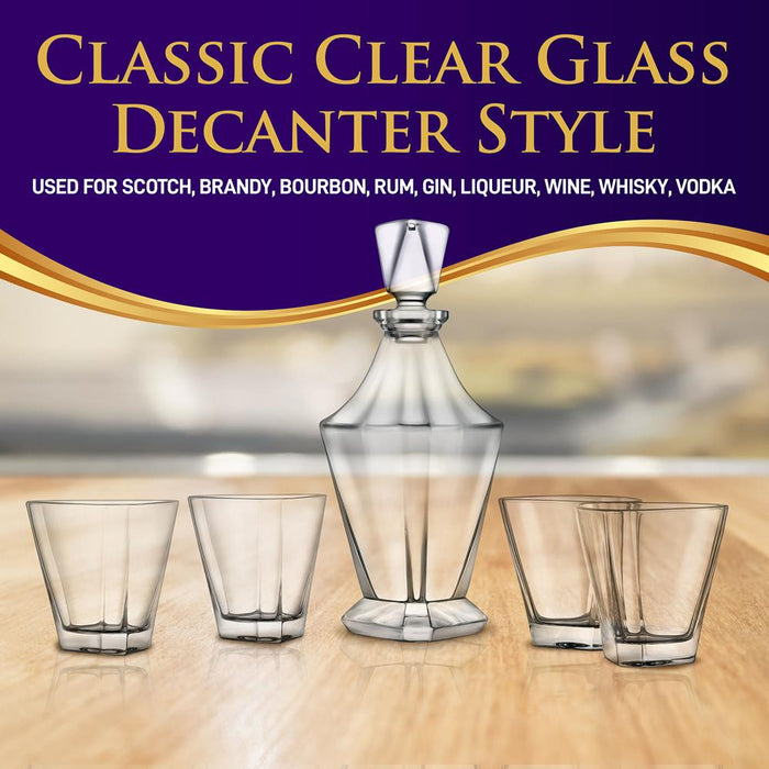 Home Bar Whiskey Decanter - Whiskey Glass Decanter Aerator Set With Whiskey Glasses, Elegant Decanter Design