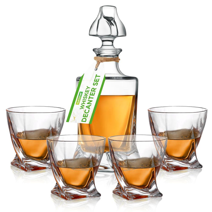 Home Bar Whiskey Decanter - Whiskey Glass Decanter Aerator Set With Whiskey Glasses, Elegant Decanter Design