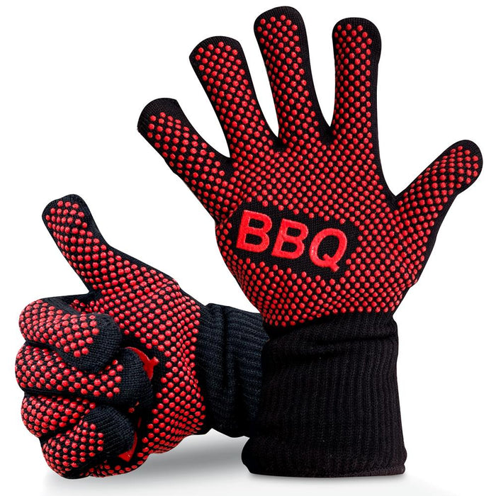 1472? Extreme Heat Resistant Grill Gloves - 14'' Food Grade Kitchen Oven Mitts, Silicone Non-Slip Cooking Gloves For Barbecue