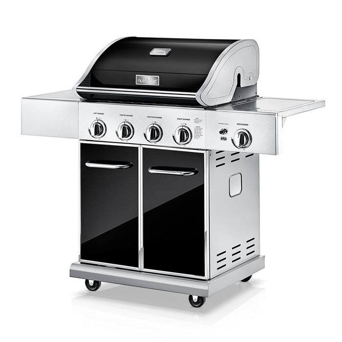 Stainless Steel 5-Burner Propane Gas Grill With Side Burner, 52,000 Btu Grilling Capacity