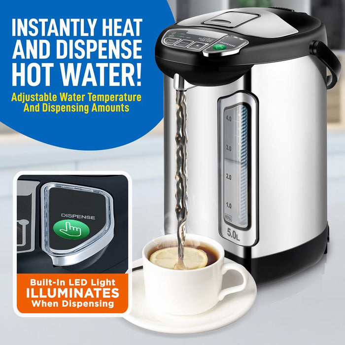 5L Digital Hot Water Dispenser - Instant Water Boiler / Water Heater, Auto Dispense Safety Lock, (5.283 Quarts)