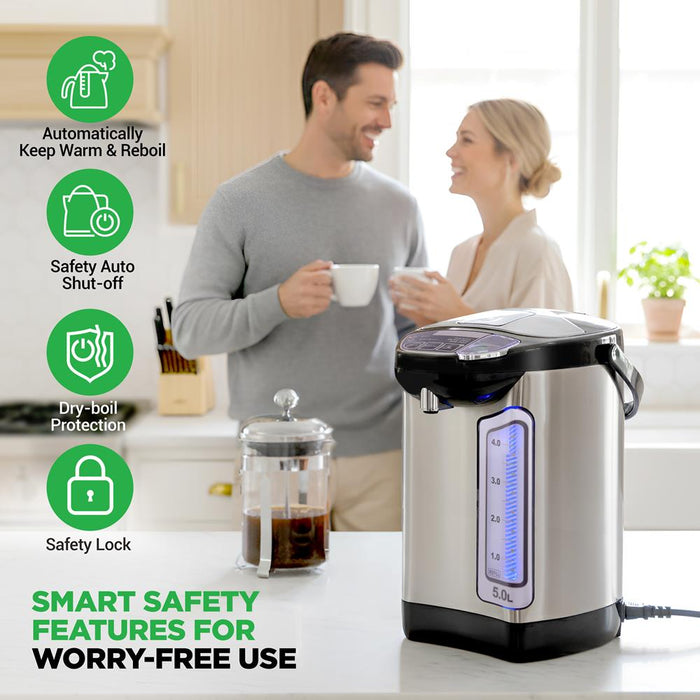 Electric Water Boiler 5L Instant Heating Stainless Steel
