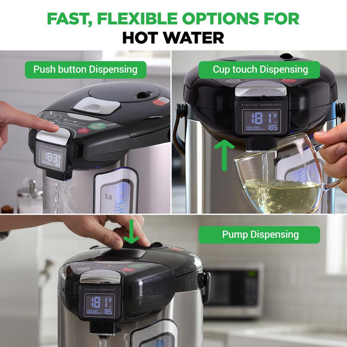 Digital Water Boiler 3L - Instant Heating, LCD Display, Stainless Steel