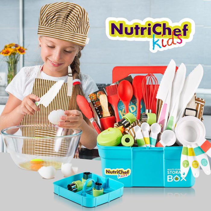 Kids Cooking And Baking Supplies Gift Set With Storage Container Complete Junior Chef Cooking Sets