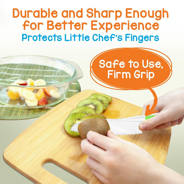 3-Piece Nylon Kitchen Baking Knife Set - Children'S Cooking Knives, Serrated Edges, Bpa-Free Kids' Knives