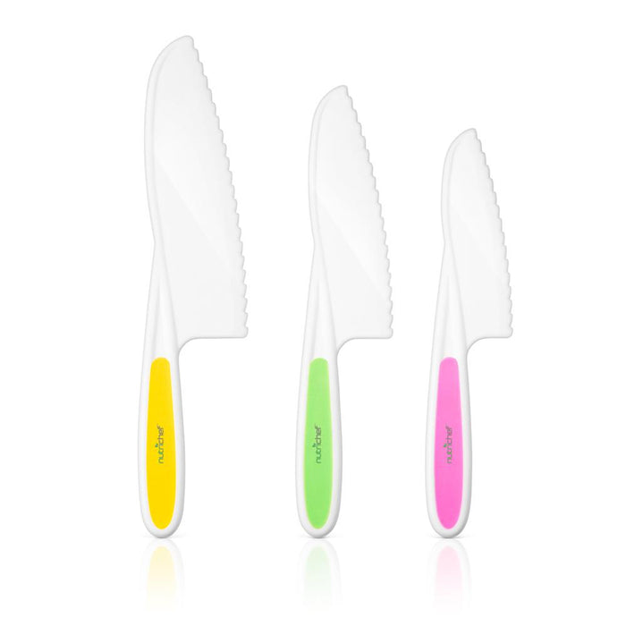 3-Piece Nylon Kitchen Baking Knife Set - Children'S Cooking Knives, Serrated Edges, Bpa-Free Kids' Knives