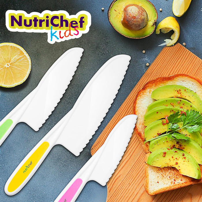 3-Piece Nylon Kitchen Baking Knife Set - Children'S Cooking Knives, Serrated Edges, Bpa-Free Kids' Knives