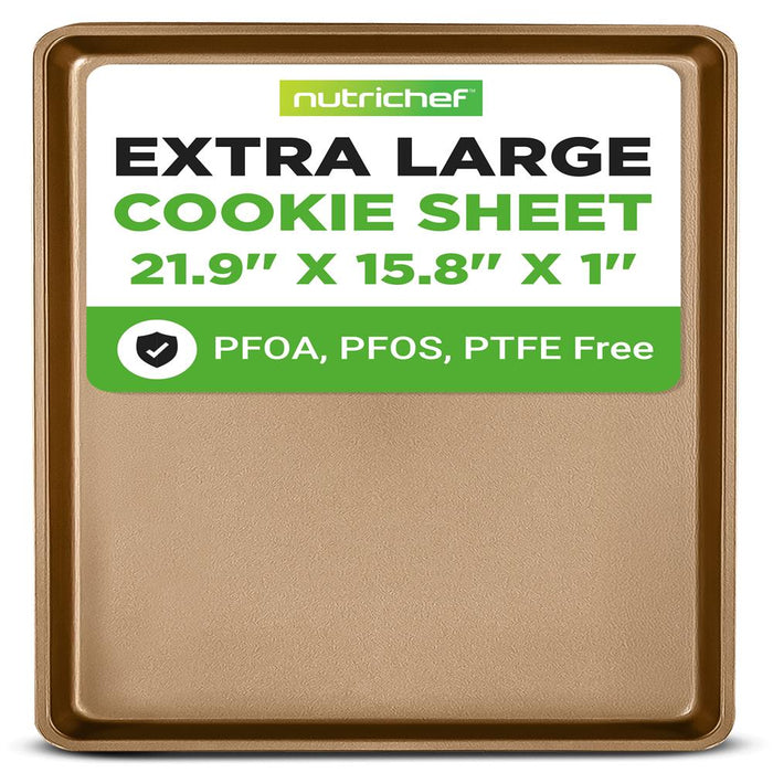 Nonstick XL Baking Pan, Easy Clean Carbon Steel, Gold, 22"x16"