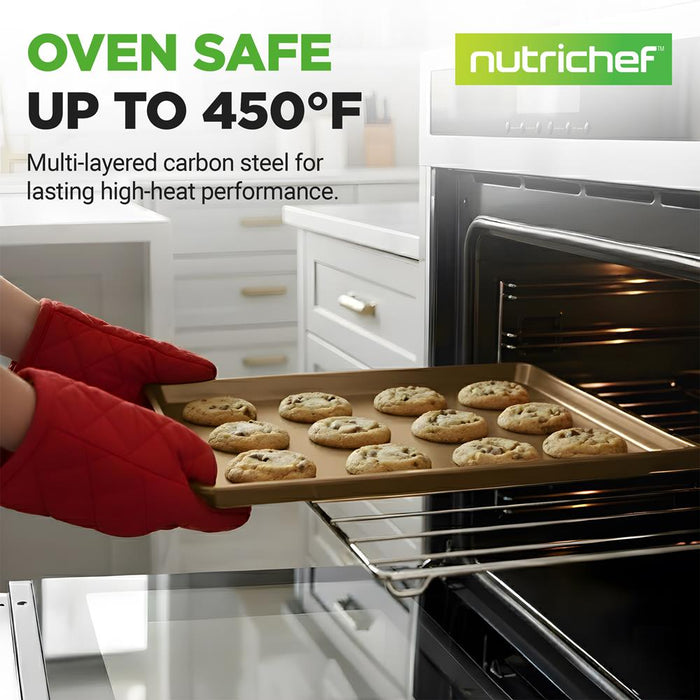 Nonstick XL Baking Pan, Easy Clean Carbon Steel, Gold, 22"x16"