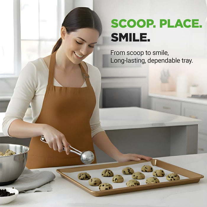 Nonstick XL Baking Pan, Easy Clean Carbon Steel, Gold, 22"x16"