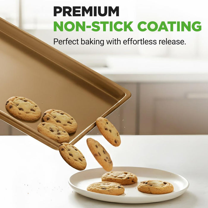 Nonstick XL Baking Pan, Easy Clean Carbon Steel, Gold, 22"x16"
