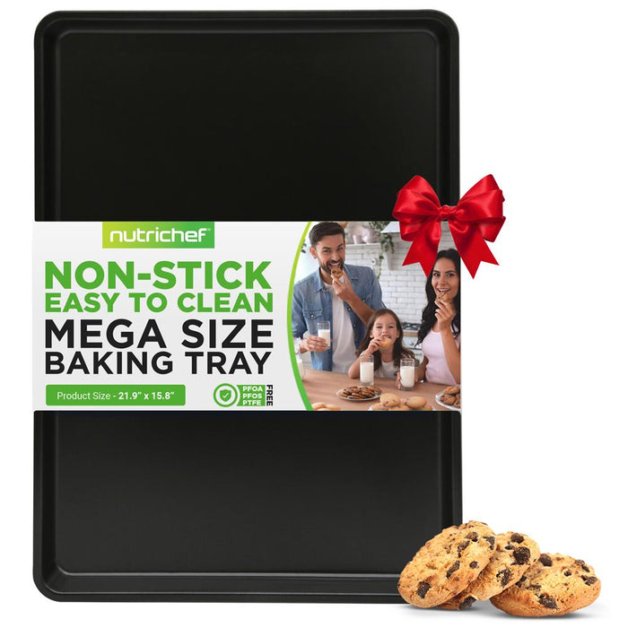 Non-Stick Mega Bake Pan - Stylish Metallic Coating, Dishwasher Safe And Pfoa, Pfos, Ptfe Free