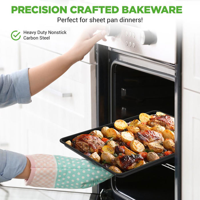 Non-Stick Mega Bake Pan - Stylish Metallic Coating, Dishwasher Safe And Pfoa, Pfos, Ptfe Free