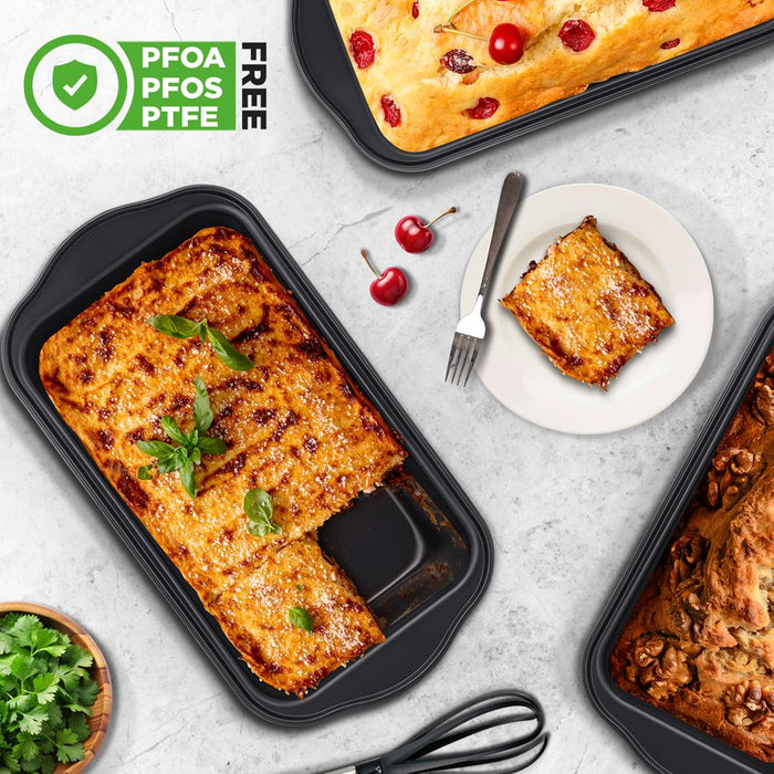 Loaf Pans Set of 4, Quick Heat, Non-Stick Carbon Steel, Oven Safe
