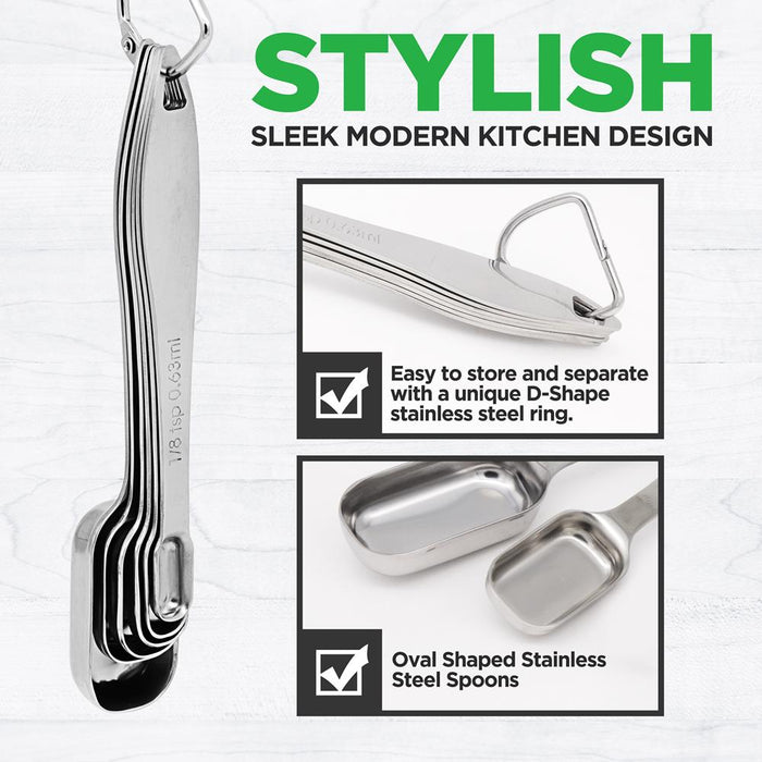 Measuring Spoon Set - Kitchen Measuring Spoons Stainless Steel (6 Pcs.)