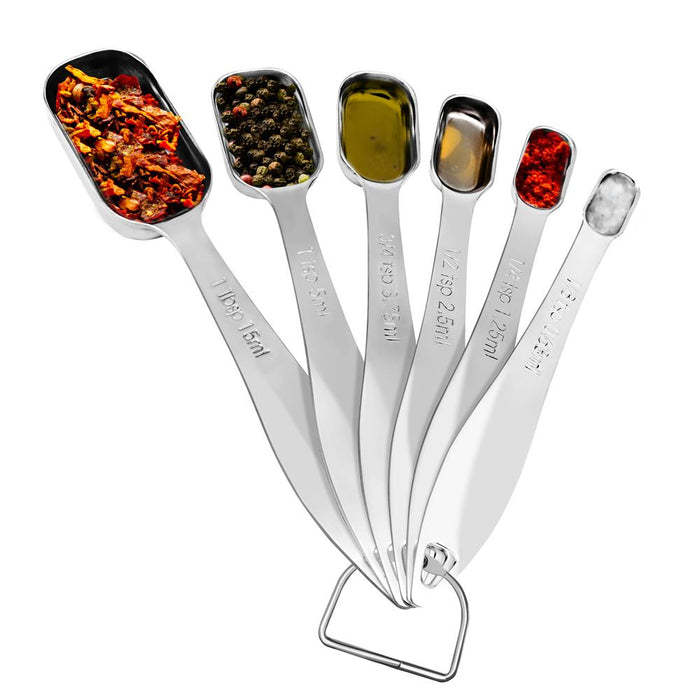 Measuring Spoon Set - Kitchen Measuring Spoons Stainless Steel (6 Pcs.)