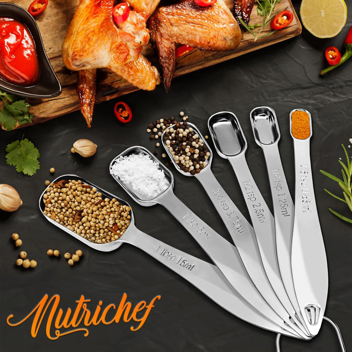 Measuring Spoon Set - Kitchen Measuring Spoons Stainless Steel (6 Pcs.)