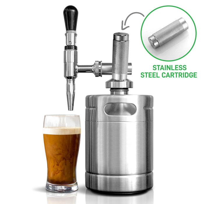 64 Oz. Nitro Cold Brew Coffee Maker - Stainless Steel Homebrew Coffee Keg System Kit With Pressure Relieving Valve & Stout Creamer Faucet