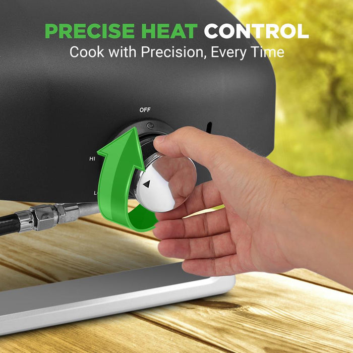 Portable Gas Pizza Oven - 12" Pizza in 60s, Stainless Steel, Easy Setup