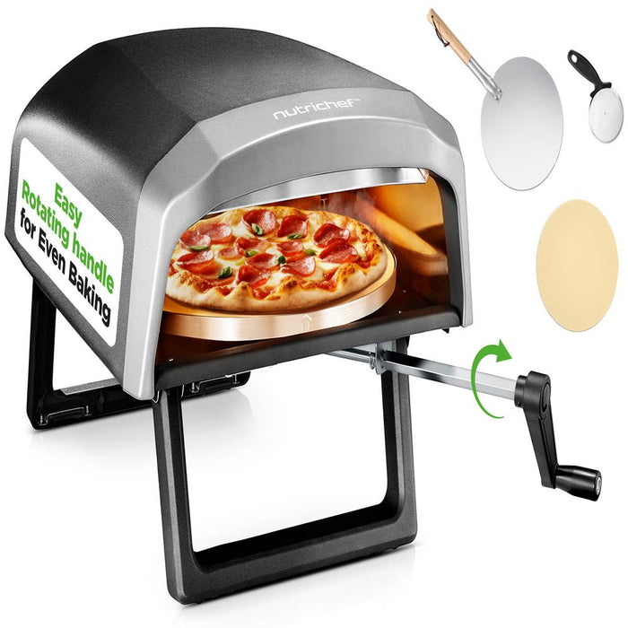 Outdoor Pizza Oven - 1-Min Cook - Rotating Stone - Carbon Steel