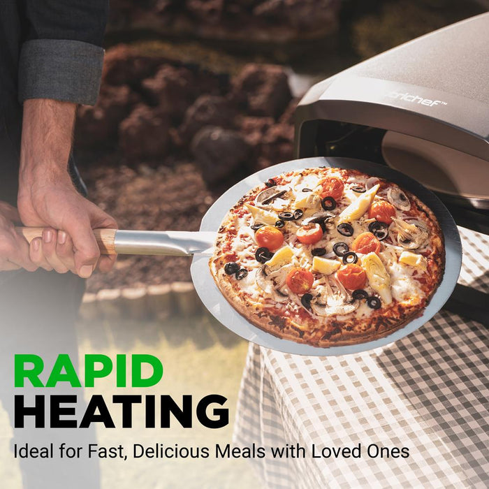 Outdoor Pizza Oven - 1-Min Cook - Rotating Stone - Carbon Steel