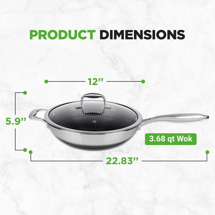 Stainless Steel Wok With Side Handle