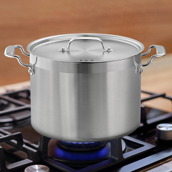 Stainless Steel Cookware Stockpot - 12 Quart, Heavy Duty Induction Pot, Soup Pot With Stainless Steel Lid