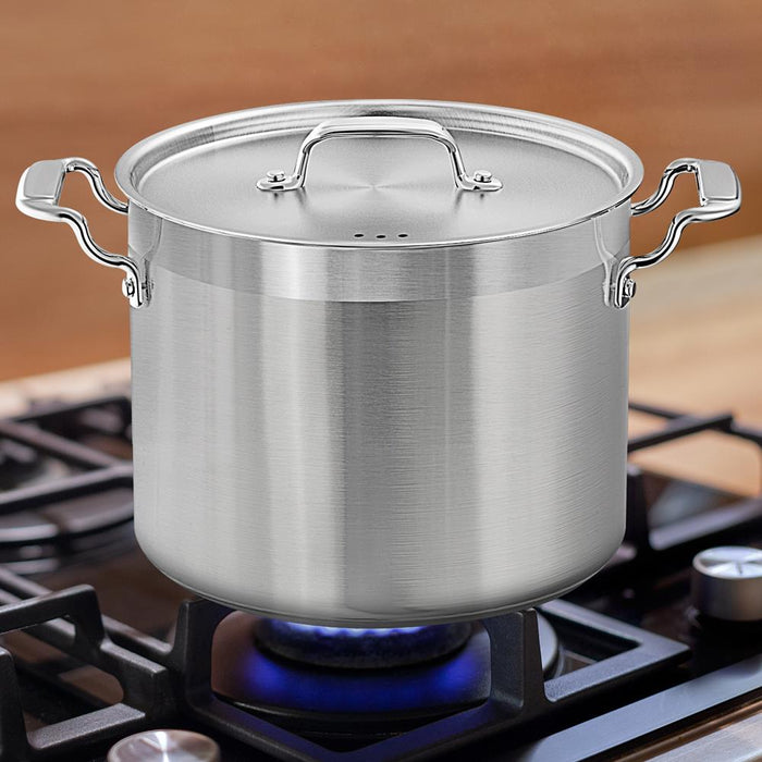 Stainless Steel Cookware Stockpot - 14 Quart, Heavy Duty Induction Pot, Soup Pot With Stainless Steel Lid