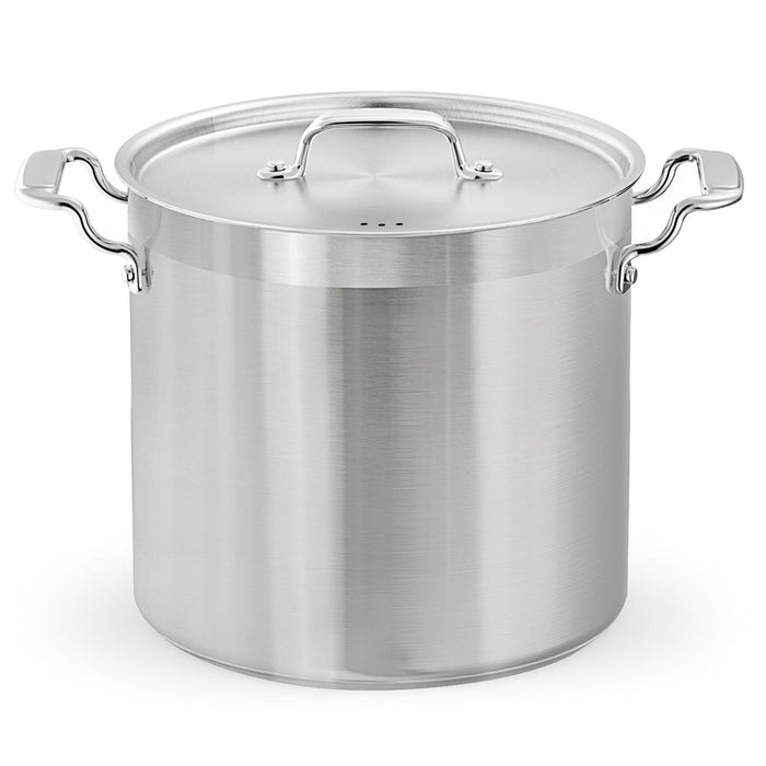 Stainless Steel Cookware Stockpot - 24 Quart, Heavy Duty Induction Pot, Soup Pot With Stainless Steel Lid