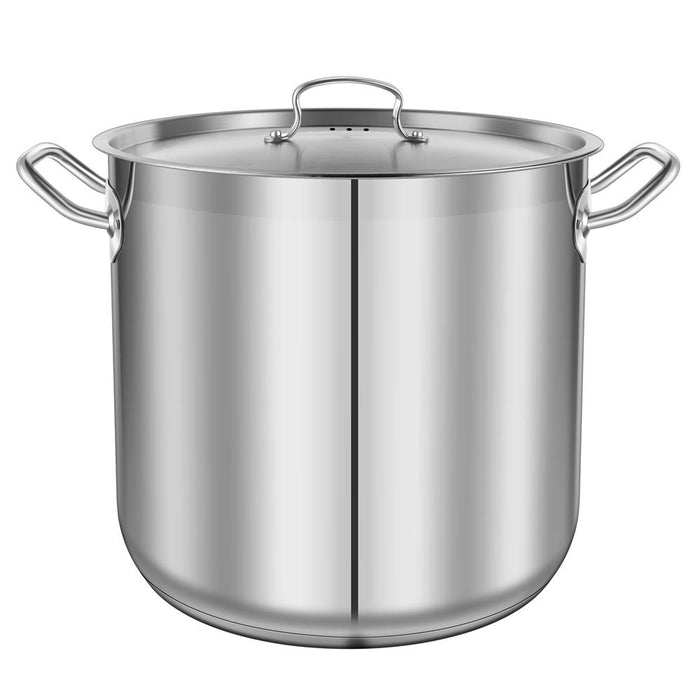 Stainless Steel Cookware Stockpot - 30 Quart, Heavy Duty Induction Pot, Soup Pot With Stainless Steel Lid