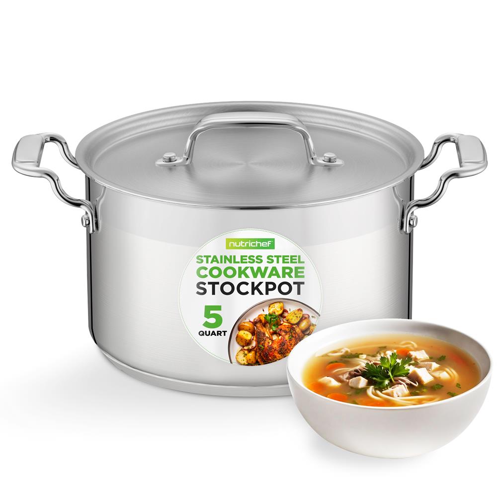 5-Quart Stockpot for Even Heat, Stainless Steel, Induction