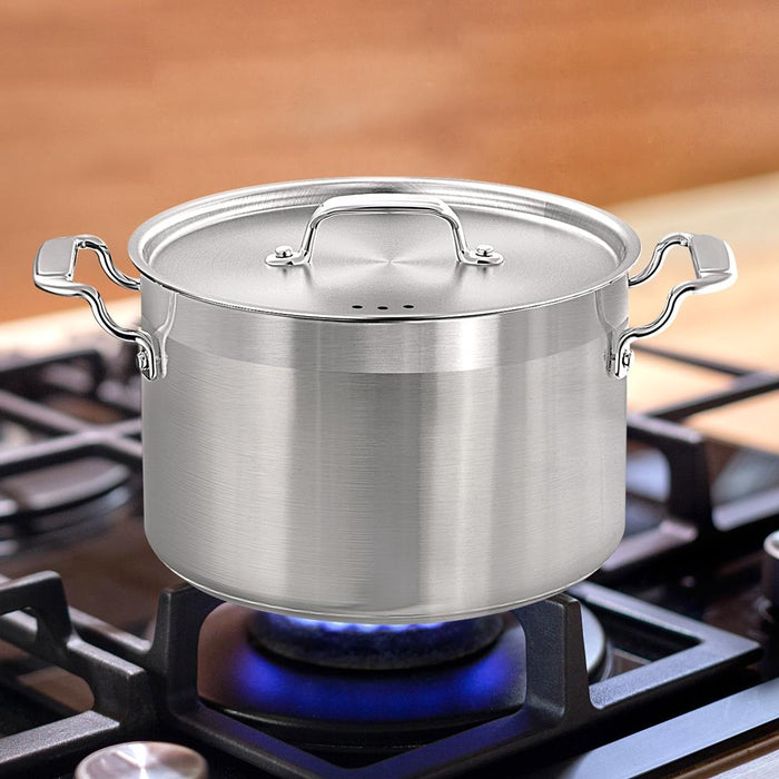 Stainless Steel Cookware Stock Pot - 5 Quart, Heavy Duty Induction Pot, Soup Pot With Stainless Steel Lid