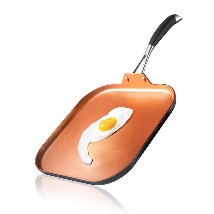 3 Layers Copper Non-Stick Coating Inside, Hard-Anodized Looking Heat Resistant Lacquer Outside