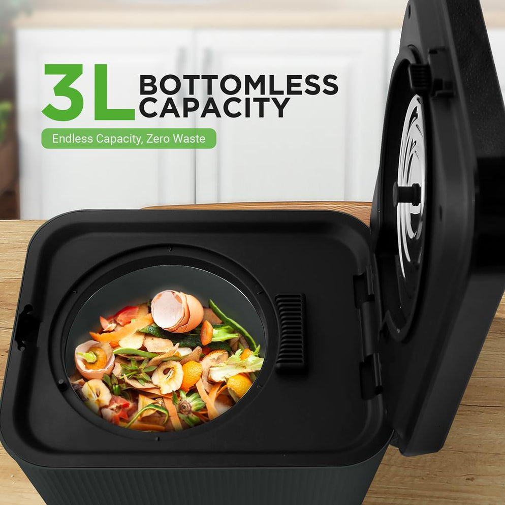 3L Electric Kitchen Composter - Efficient Waste Breakdown, Grey ...